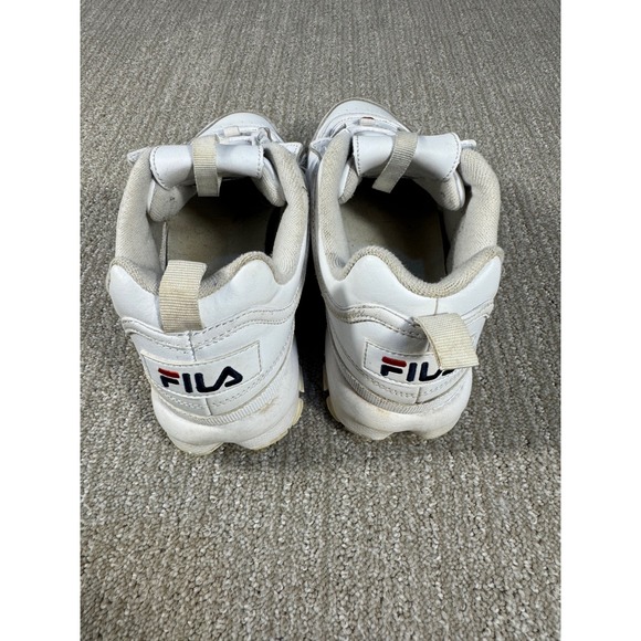 Fila Disruptor II Women's White Leather Chunky Platform Sneakers Size 8 - Picture 4 of 10